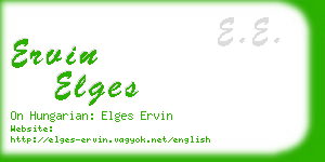 ervin elges business card